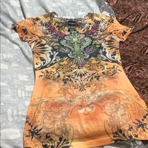 ❤ Short sleeve top with colored stones